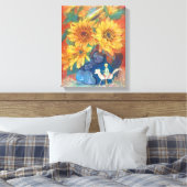 Journey of Whimsy: Sunflower & Rainbow Canvas Afdruk (Insitu (Slaapkamer))