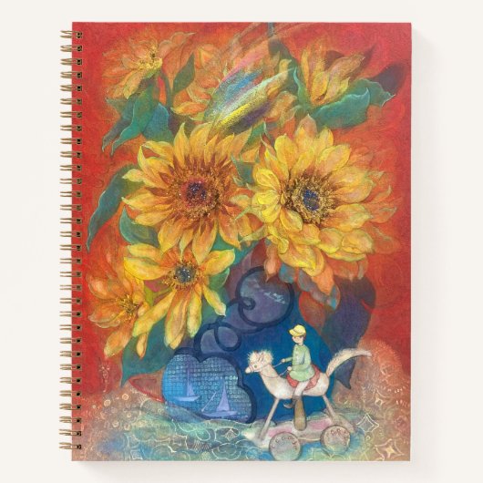 Journey of Whimsy: Sunflower & Rainbow  Notitieboek (Voorkant)