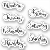 Jours de la semaine autocollants (Devant)