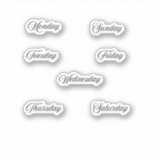 Jours de la semaine Sticker Planner Curvy Vintage (Devant)