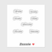 Jours de la semaine Sticker Planner Curvy Vintage (Feuille)