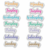 Jours de la semaine Stickers décoratifs personnali (Devant)