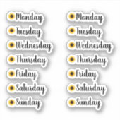 Jours de la semaine Stickers Planneur de tournesol (Devant)