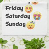 Jours de la serviette de plat de cuisine d'Emoji (Plié)