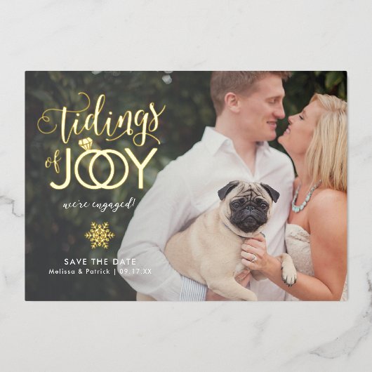 Jours fériés Enregistrer la date Fiançailles Carte (Recto)