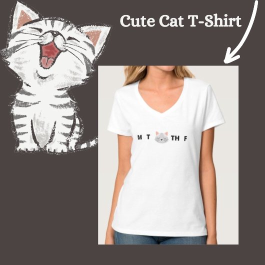 Jours mignons de la semaine Chat T-shirt