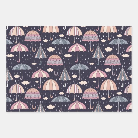 Jours pluvieux - Papier à envelopper parapluie (Devant)