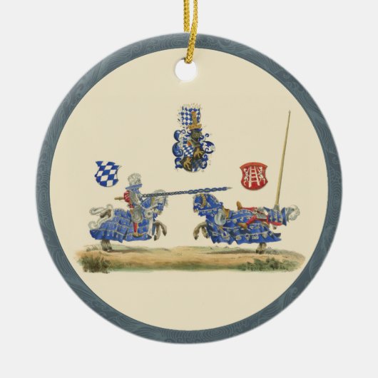Jousting Knight - Medieval Theme Keramisch Ornament (Voorkant)