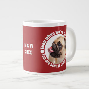 JOUW 2 FOTO'S & MONOGRAAM Ver van elkaar liefde mo Grote Koffiekop