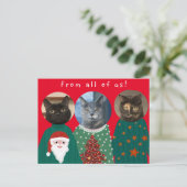 Jouw 3 katten in Ugly KerstSweaters Briefkaart (Staand voorkant)