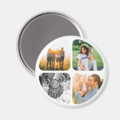 Jouw 4 Foto's Fridge Magnet Magneet (Voorkant / Achterkant)