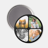 Jouw 4 Foto's Fridge Magnet Magneet (Voorkant / Achterkant)