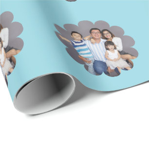 Jouw aangepaste foto in bloem cadeaupapier