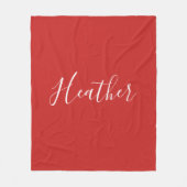 Jouw aangepaste witte script op rood fleece deken (Voorkant)