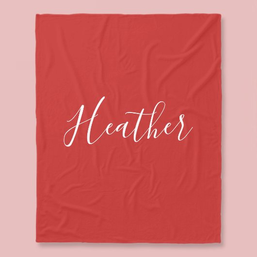 Jouw aangepaste witte script op rood fleece deken