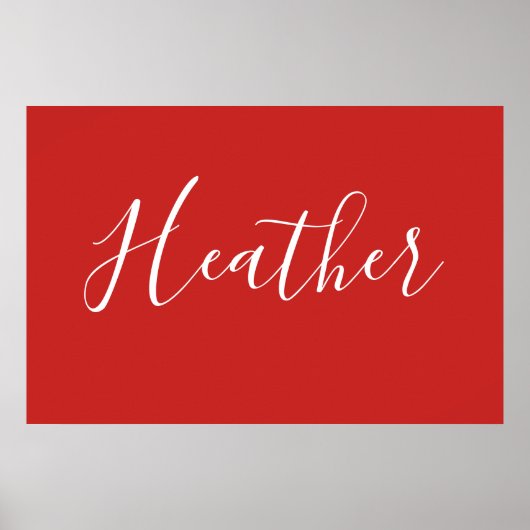 Jouw aangepaste witte script op rood poster (Voorkant)
