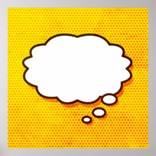 Jouw Bericht Denk Bubbel Plezier Retro Stripboek Poster