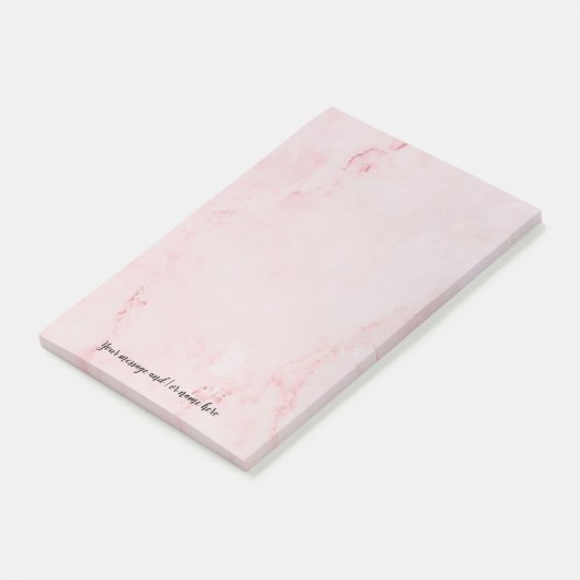 Jouw bericht Roze Marmer Post-it® Notes (Schuin)