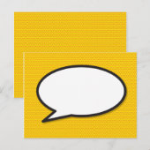 Jouw Bericht Spraakballon Fun Retro Stripboek Aankondigingskaart (Voorkant / Achterkant)