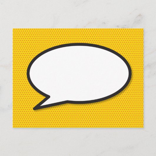 Jouw Bericht Spraakballon Fun Retro Stripboek Aankondigingskaart (Voorkant)