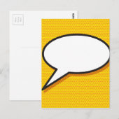 Jouw Bericht Spraakballon Fun Retro Stripboek Briefkaart (Voorkant / Achterkant)