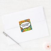 Jouw Bericht Spraakballon Fun Retro Stripboek Vierkante Sticker (Envelop)
