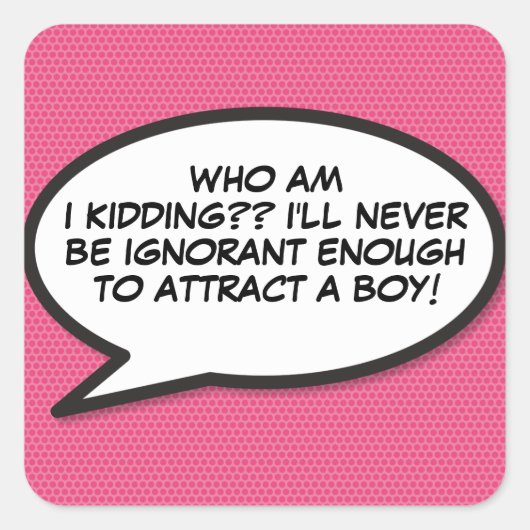 Jouw Bericht Spraakballon Fun Retro Vierkante Sticker (Voorkant)