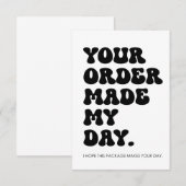 Jouw bestelling maakte mijn dag bedankkaart (Voorkant / Achterkant)