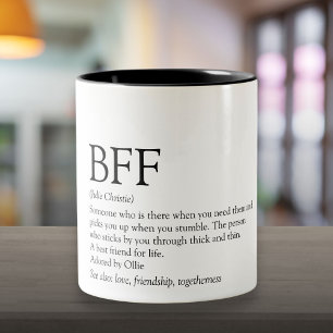 Jouw BFF-definitie Beste Vriend Fun Modern Tweekleurige Koffiemok