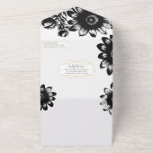 Jouw bloem foto Zwart-wit zonnebloem All In One Uitnodiging (Buitenkant)