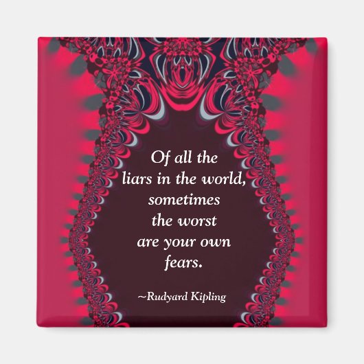 Jouw Eigen Angsten (Citaten) Rode Fractale Kantmag Magneet (Voorkant)