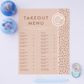 JOUW EIGEN LOGO Beige & Boho Bruin Afhaalmenu Flyer (Enkel)