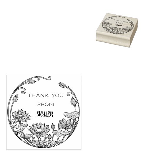 Jouw eigen moderne & stijlvolle bedankje aangepast 	rubberstempel (Gestempeld)