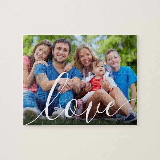 Jouw favoriete familiefoto Liefdesscript Legpuzzel (Horizontaal)