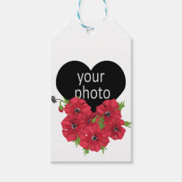 Jouw foto, hart, persoonlijk, creatief, liefde cadeaulabel