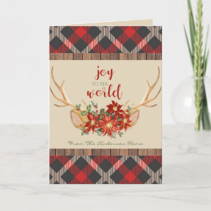JOUW FOTO Kerstmis met Plaid Woodland Geweien Feestdagen Kaart