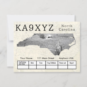 Jouw foto North Carolina Shaped Cutout Custom QSL Briefkaart