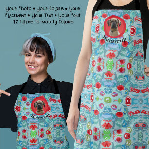 Jouw foto op Rood Turquoise Abstract Leuke Kerstca Schort
