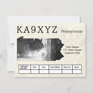 Jouw foto Pennsylvania Shaped Cutout Custom QSL Briefkaart