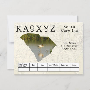 Jouw foto South Carolina Shaped Cutout Custom QSL Briefkaart
