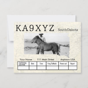 Jouw foto South Dakota Shaped Cutout Custom QSL Briefkaart