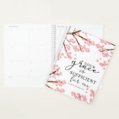 Jouw Grace is voldoende Bijbelse Cherry Blossom. Planner (Display)