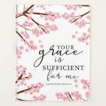 Jouw Grace is voldoende Bijbelse Cherry Blossom.