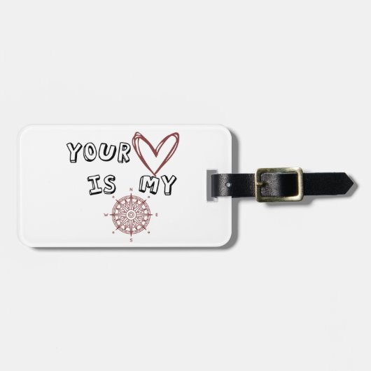 Jouw hart is mijn kompas. bagagelabel (Voorkant horizontaal)