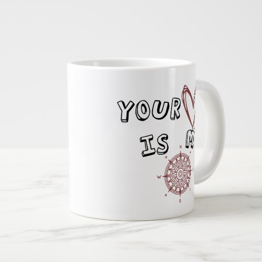 Jouw hart is mijn kompas. extra grote beker (Voorkant rechts)