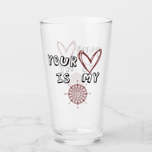 Jouw hart is mijn kompas. glas (Voorkant)