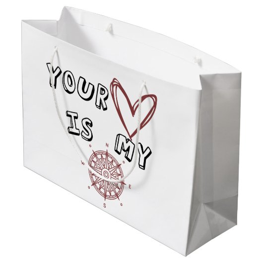 Jouw hart is mijn kompas. groot cadeauzakje (Achterkant Gekanteld)