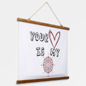 Jouw hart is mijn kompas. hangend wandkleed (Gebogen)