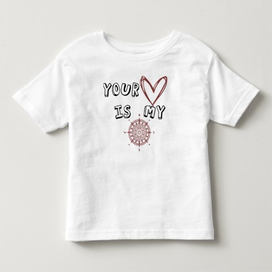 Jouw hart is mijn kompas. kinder shirts (Voorkant)