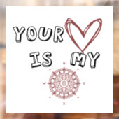 Jouw hart is mijn kompas. raamsticker (Vel 2)